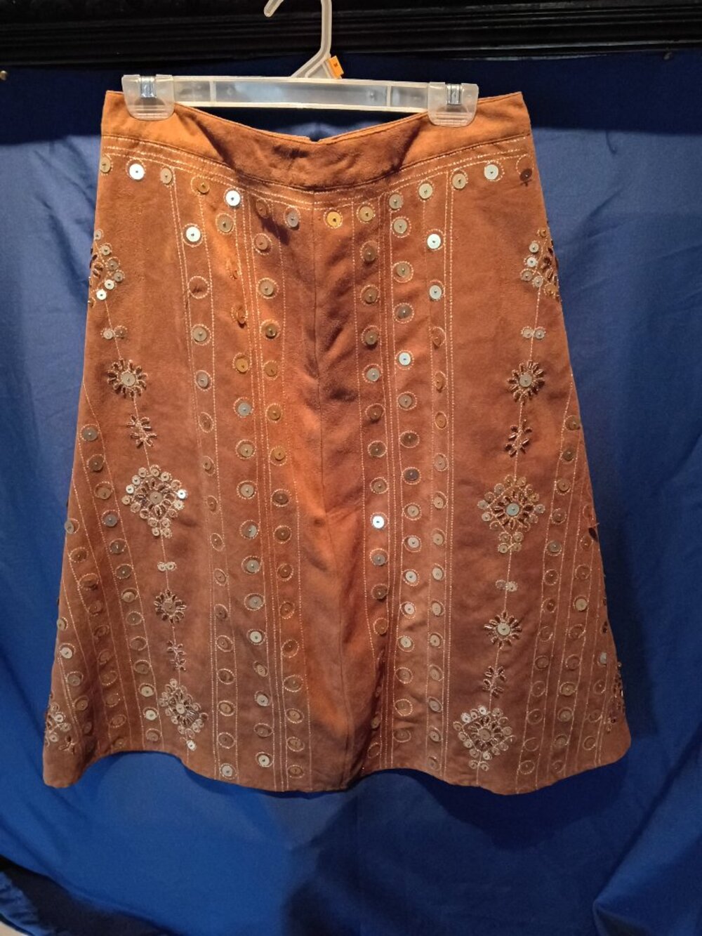 Gently worn Carole Little button down brown skirt